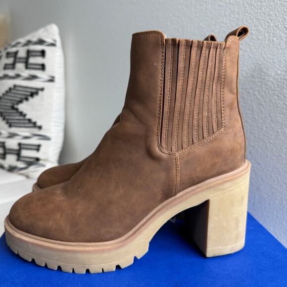 Dolce Vita Jade Chelsea Platform Boot Size 7.5 Camel Brown - Picture 4 of 11